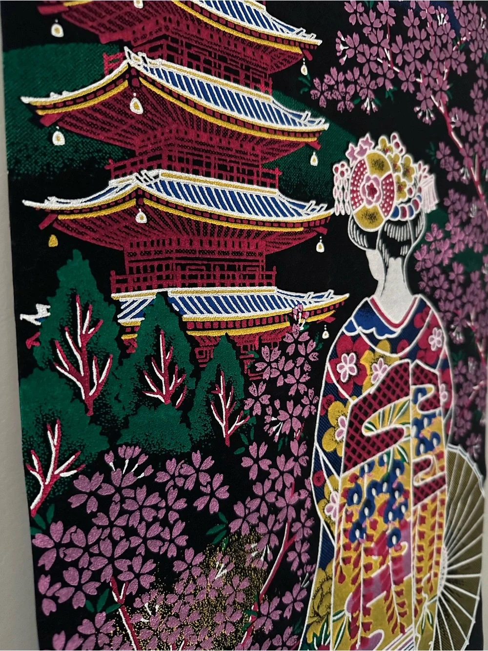 Japan Wall Hanging Tapestry Scroll- Multicolor Purchased in Japan